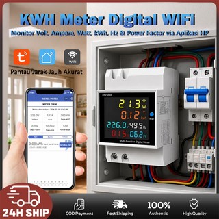 D52-2066 Din Rail AC Monitor 6IN1 Display Smart Meter WIFI Version 110V 220V 380V 100A Voltage Current Power Frequency Factor Energy Meter