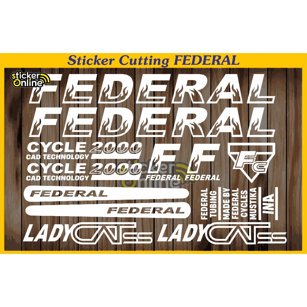 Federal lady cut ss sticker สติ๊กเกอร์ติดจักรยาน federal