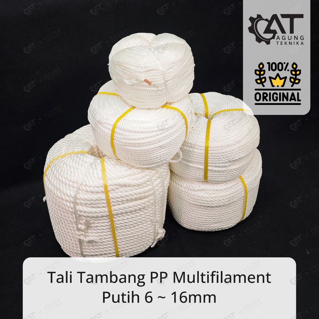 PP Multifilament Rope / Nylon 6~16mm สีขาว