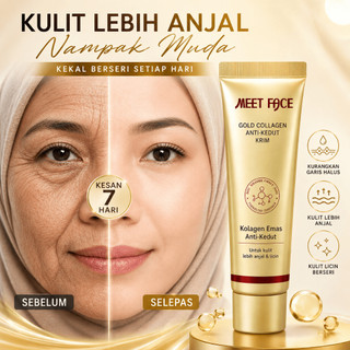 Krim Anti Kerut Kolagen Emas / Krim Anti Kerut dengan Kolagen Emas / Gunakan Krim Anti Kerut Kolagen Emas 50g untuk mengurangi garis-garis halus dan mengencangkan kulit yang keriput