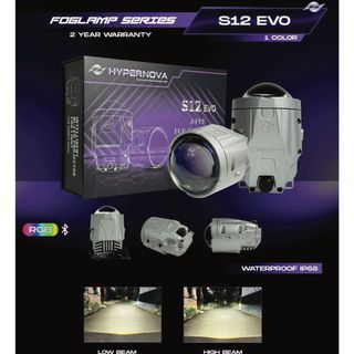 HYPERNOVA - ORIGINAL LAMPU BILED FOGLAMP HYPERNOVA S12 EVO 80 WATT  BLUELENS FOGLAMP 3 WARNA 1 WARNA LAMPU MOBIL KABUT