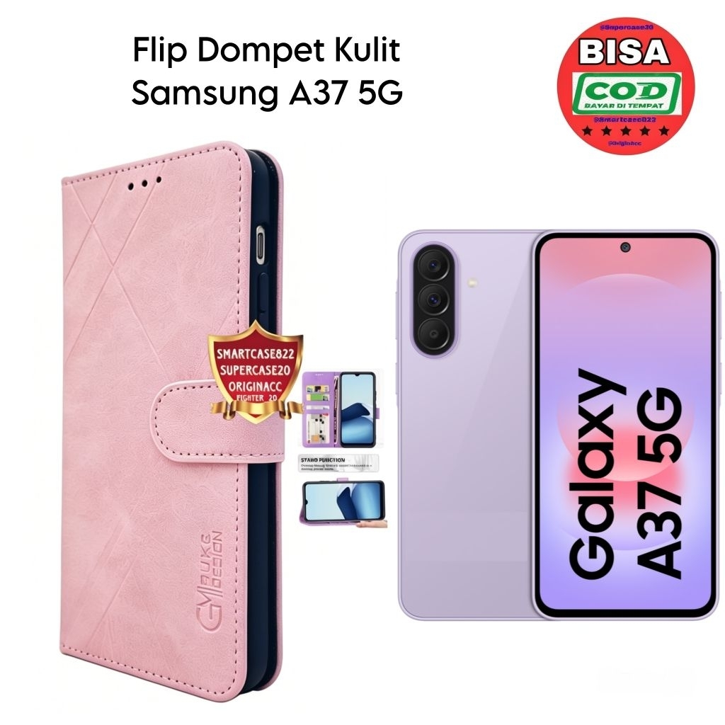 Flip Casing SAMSUNG A37 5G Case Leather Wallet Cover Hp Open Close Can Store Cards Standing Mobile P