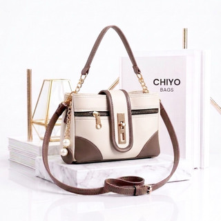 NENCY CHIYO BAGS Tas selempang bahu dan tenteng wanita tiga ruangan, fungsional model simple Elegan kekinian