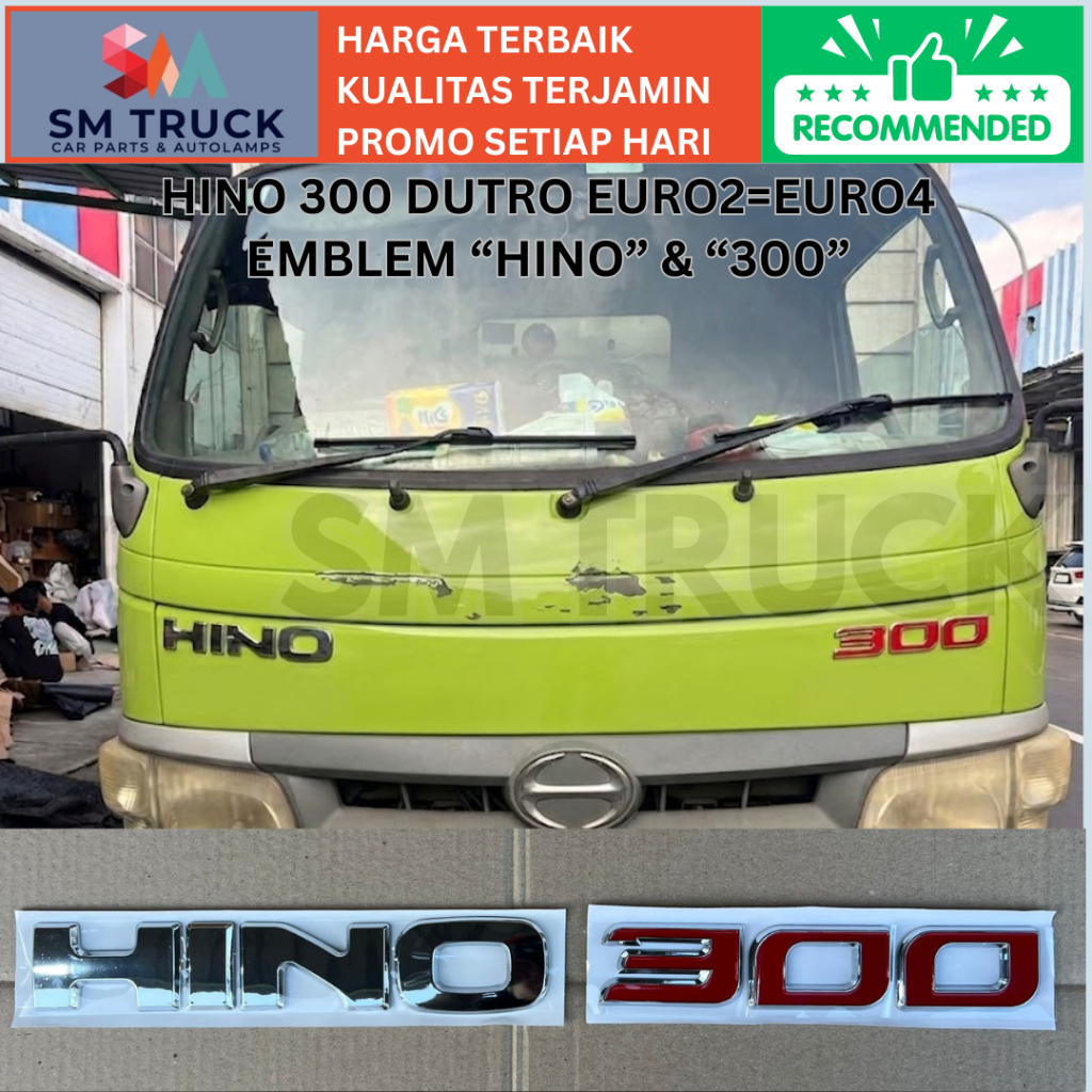 HINO 300 DUTRO EURO 2 EURO 4 RISED EMBLEM WRITING, JAPANESE THAILAND รุ่นหลากหลาย