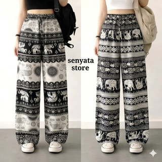 Celana Panjang Tidur/Santai Premium Cowok/Cewek Kulot Gajah Thailand Original Viral | All Size Jumbo Unisex Pria Wanita | Bahan Rayon Adem Premium