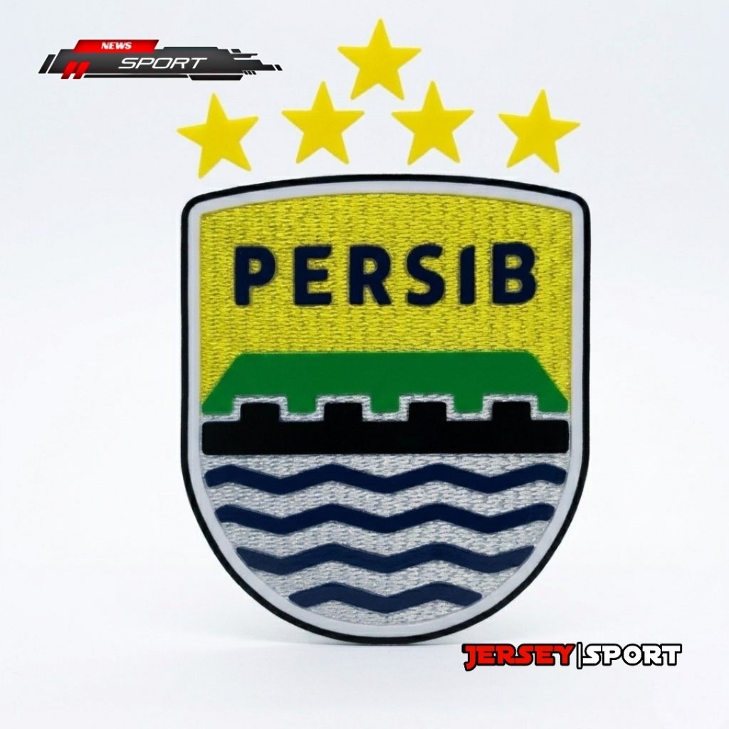 Persib Hattrick Champion 5 Star Premium 3D Ruber Logo Patch