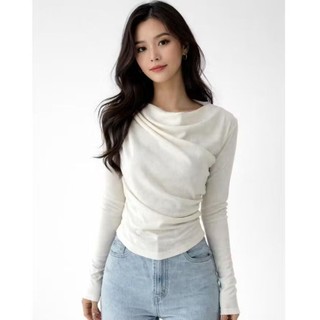 April Top Atasan Wanita Korean Top Baju Knit Wanita Lengan Panjang Basic Long Sleeve