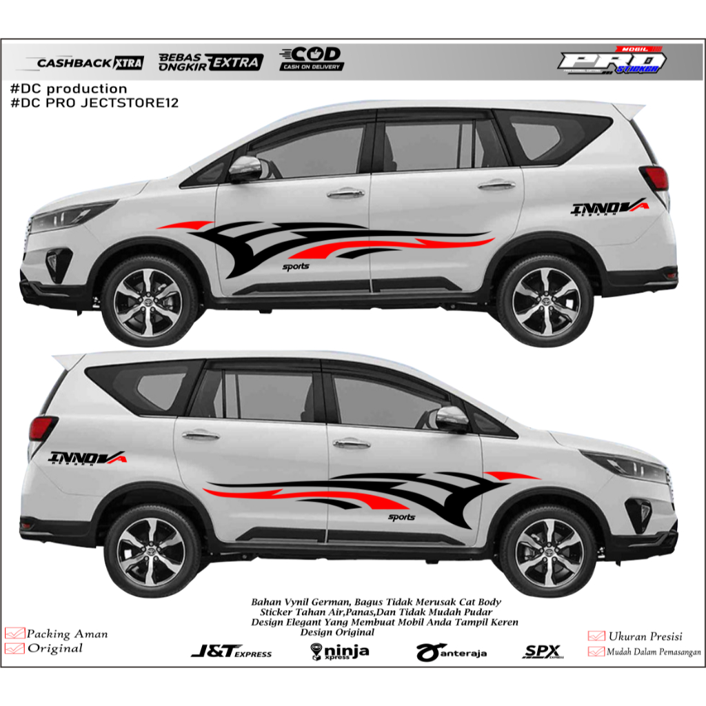 TOYOTA INNOVA REBORN SIMPLE STICKER INNOVA REBORN สติ๊กเกอร์อเนกประสงค์