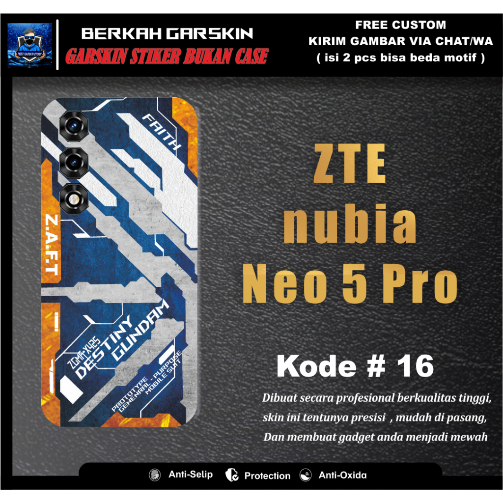 [CONTENTS 2 ชิ้น] สติ๊กเกอร์ Garskin ZTE nubia Neo 5 Pro 16-20 สามารถขอภาพได้