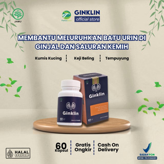 Ginklin Official Asli isi 60 Kapsul Bantu Perbaiki Fungsi Ginjal, Kencing Batu, Batu Ginjal dan ISK Infeksi Saluran Kemih