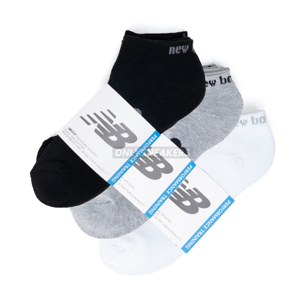 NEW BALANCE ACTIVE CUSHION LOW CUT BLACK / WHITE / ถุงเท้า GREY