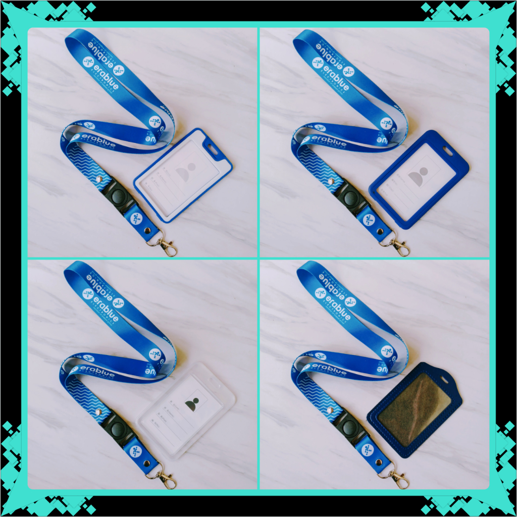 GANTUNGAN Erablue Electronics ID Card Lanyard & Frame, Holder, ID Card Holder