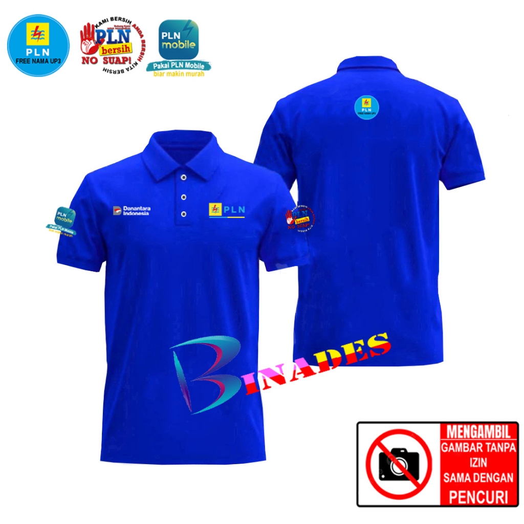 ขายเสื้อโปโล เสื้อคอปก รุ่น PLN UP3 Danantara No Suap Digital DTF Screen Printing BINADES