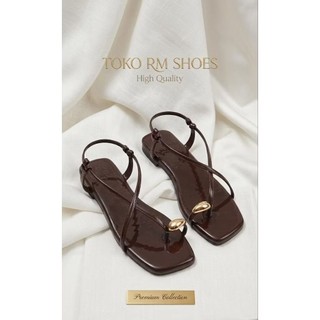 Sandal Wanita Flat Noura Atalier Toe-ring Terbaru Kekinian Elegant Dengan Desain Moderen Empuk Dan nyaman Ukuran 37/40