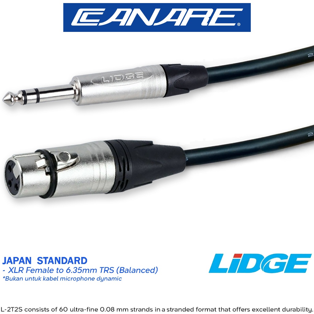 มาตรฐานญี่ปุ่น | สายสัญญาณเสียงบาลานซ์ TRS ขนาด 6.5 มม. -C1167, (JS, LIDGE, XLR FE - AKAI TRS)
