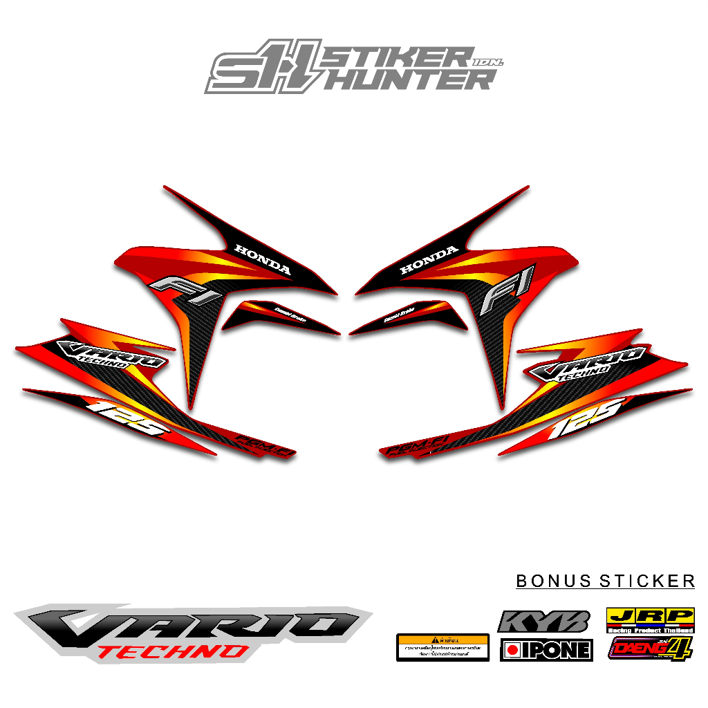HONDA VARIO FI 125 2012 - 2015 KZR / MTF V3 / STICKERHUNTER / MODIFIED STRIPING