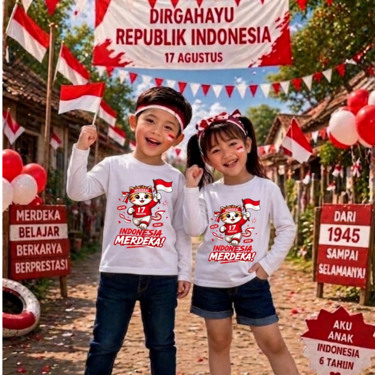 AS_STORE99 - KICAU MANIA INDONESIAN INDEPENDENCE T-SHIRT - VIRAL AUGUST 17 CHILDRENS T-SHIRT TOP (55