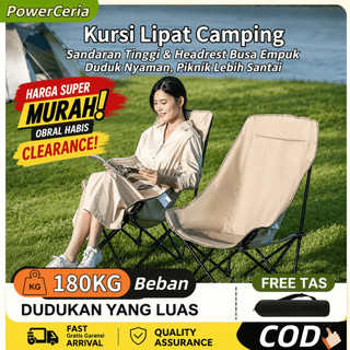 Sangat Murah Kursi Lipat Outdoor Sandaran Tinggi Adjustable Dengan Kepala Busa Kursi Lipat Beban 150kg