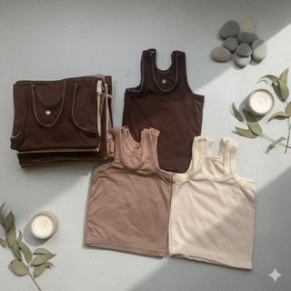 Aulia Baby-singlet bayi/anak warna Seri Coklat (Coklat, Cream, Coksu) - 6 pcs 12 pcs Usia 0-7 TAHUN ukuran S,M, L,XL,XXL