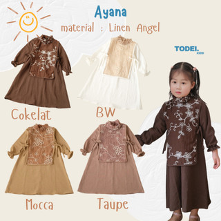 Todei.kids Dress Ayana / Dress Anak Perempuan 1 - 7 Tahun Dress Lebaran