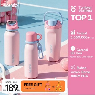 [Tumbler Sport Series] ecentio Tumbler stainless 316 aesthetic Olahraga Botol Minum Sport Portable Tahan Dingin 24Jam 900ml/650ml/600ml Desain Stylish Cocok Untuk Sekolah Olahraga Travelling Aktivitas Sehari Hari