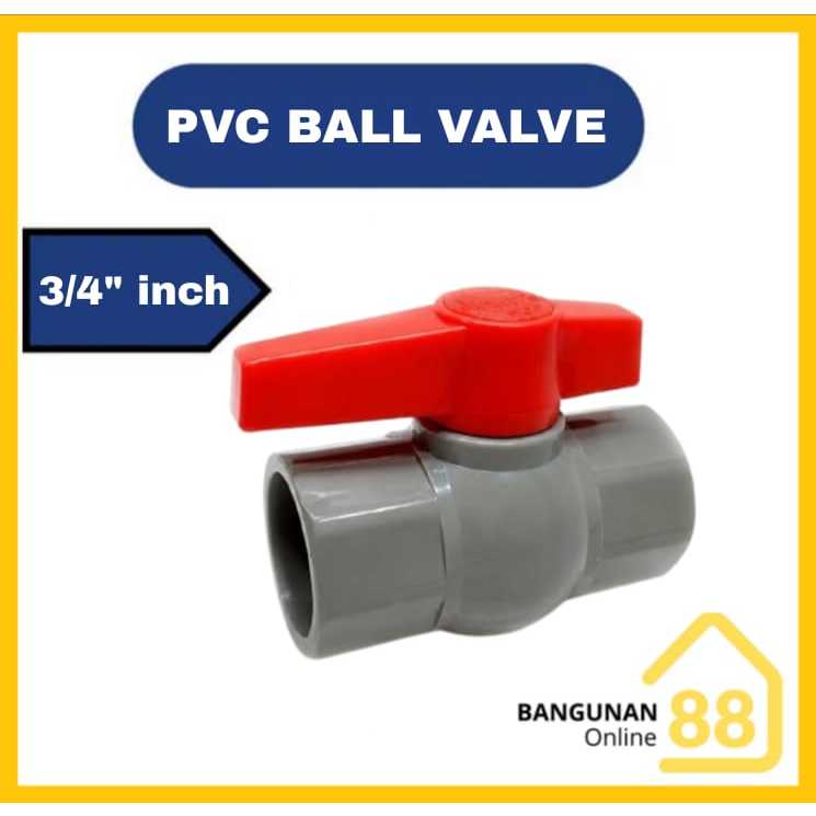 Stop Valve Ball Valve 3/4" นิ้ว PASS Stop Valve PVC พลาสติก