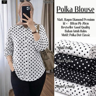 ELIZA Blouse oversize lengan balon katun rayon motif terbaru