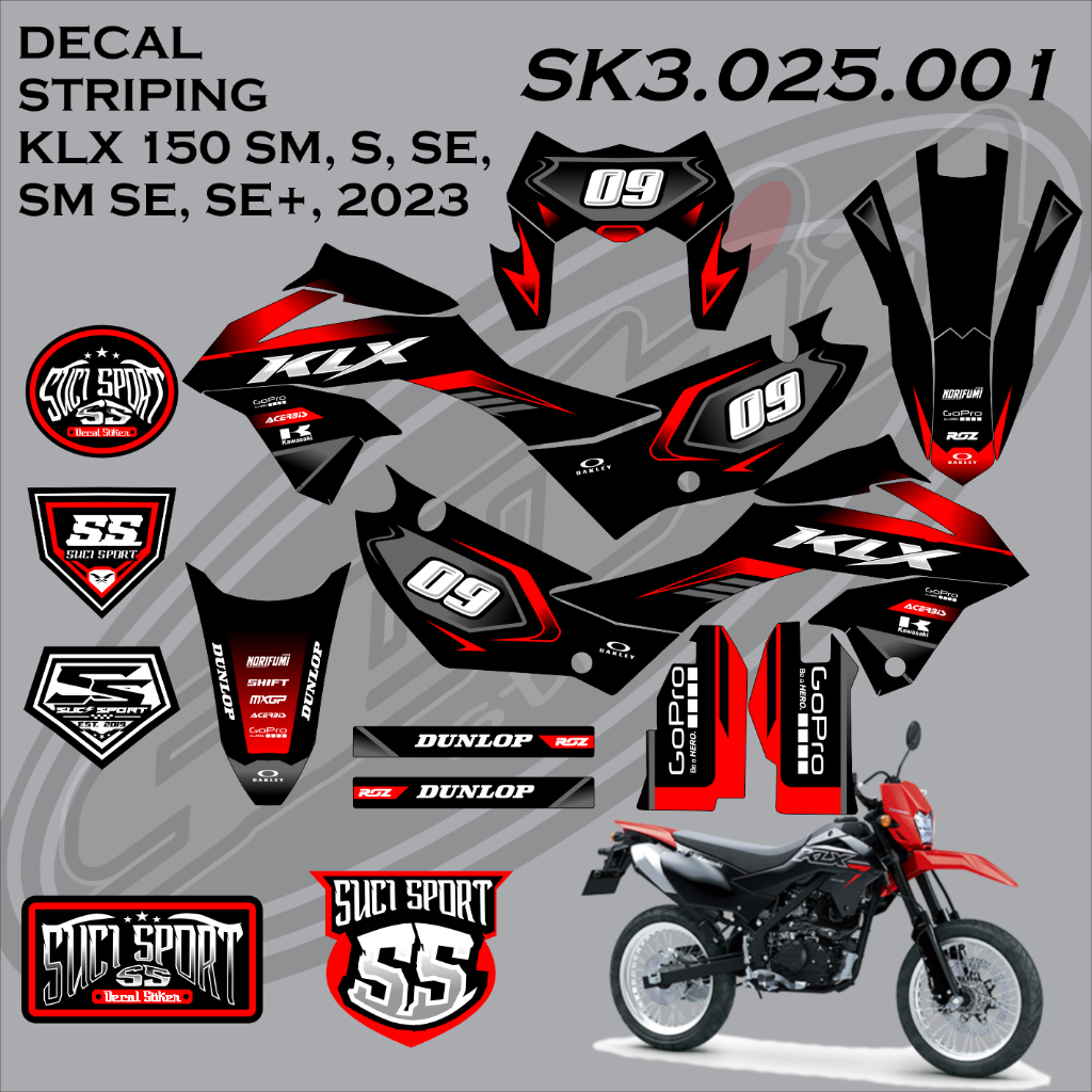 สติ๊กเกอร์ DECAL KLX 150 SM, SE, S, SMSE, SE+, 2023, สติ๊กเกอร์ DECAL Kawasaki KLX 150 SM (SM1)