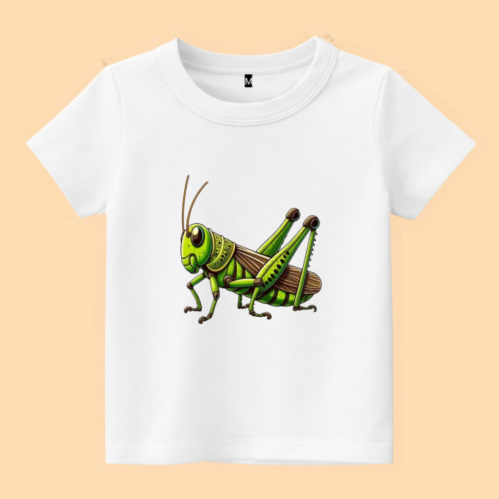 เสื้อยืดเด็กภาพสัตว์ตั๊กแตน