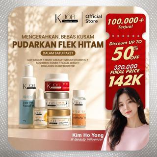 X. KJOEL Paket Bundling - Day Cream + Night Cream + Toner Wajah + Serum Vit C + Facial Wash + Collagen Glow Booster  - BPOM