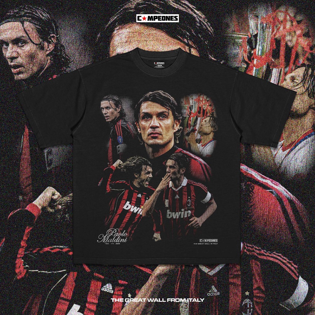 Campeones - เสื้อยืด Oversize Boxy - Paolo Maldini - The Great Wall From Italia Maldini
