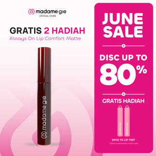 [NEW LAUNCH] [GRATIS 2 HADIAH] Madame Gie Always On Lip Comfort Matte - Makeup Lip Cream Matte | Smudgeproof | Transferproof | Longlasting | Double UV Filter