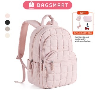 BAGSMART Laptop Backpack 15.6Inch for Women Travel Backpack Kuliah Travel Ransel Quilted Water