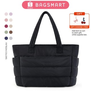 BAGSMART Tas Wanita Tote Bag Ringan Puffy Tas Kuliah Tote Bag for Travel Beach The Bubble