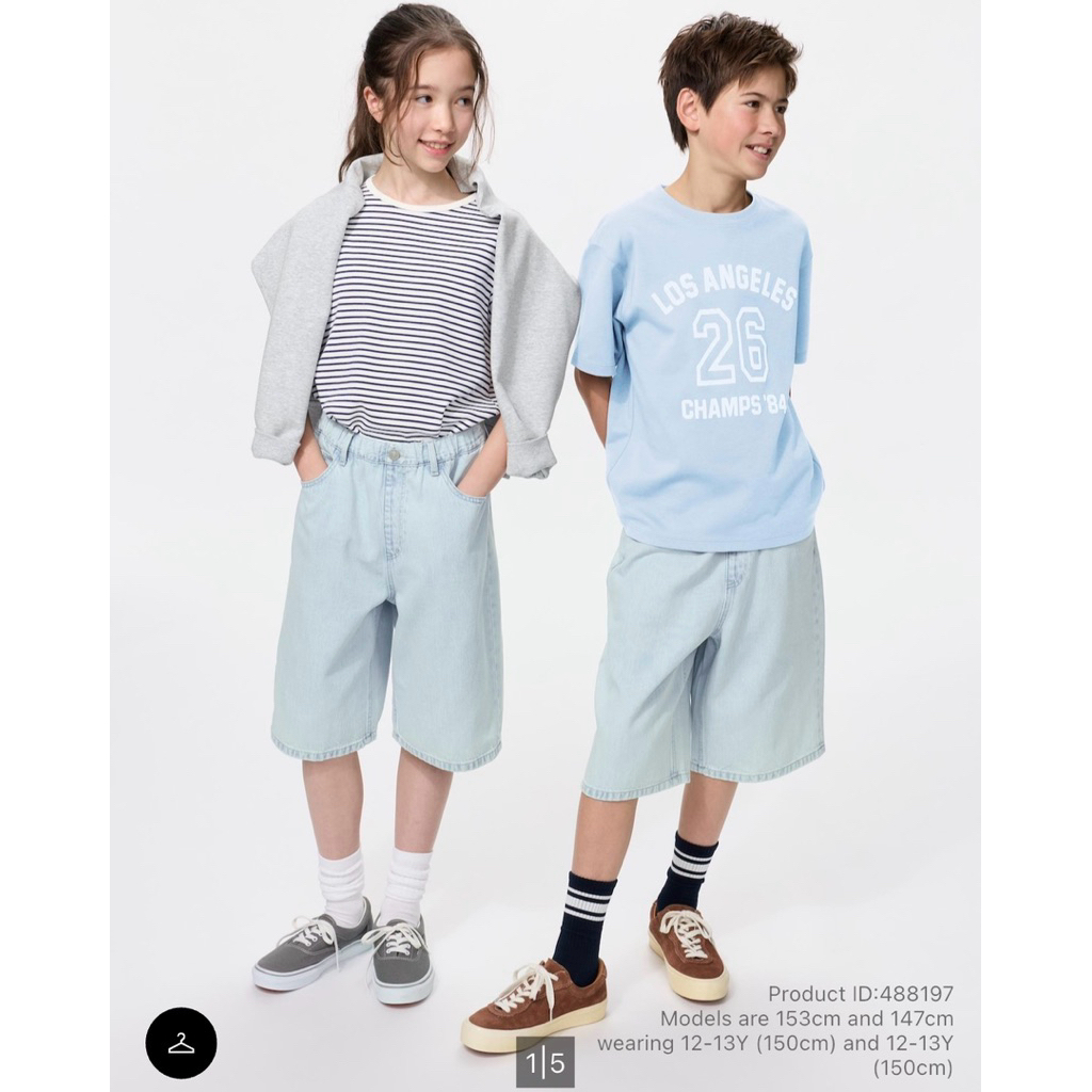กางเกงยีนส์ UNIQLO KIDS Baggy Jorts KIDS