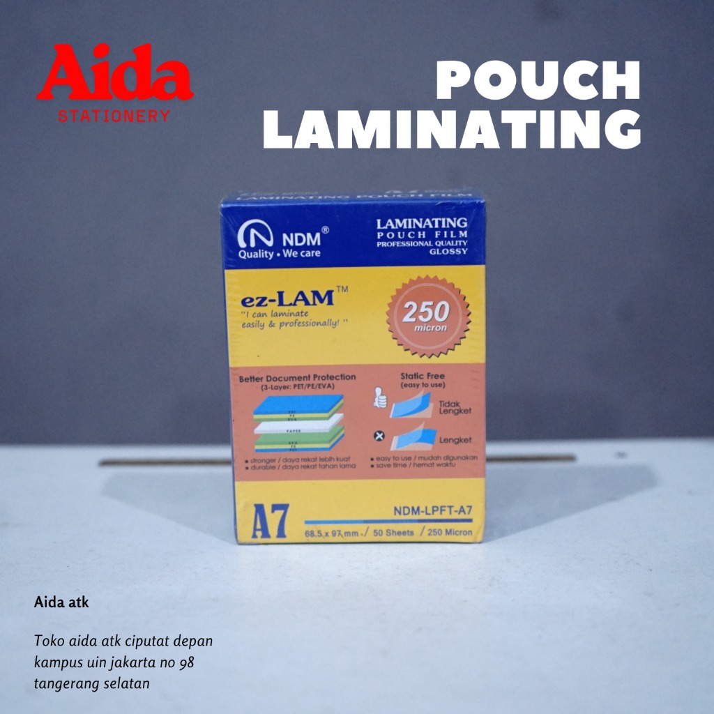 NDM KTP ลามิเนตพลาสติก 50 | พลาสติก MICRON 250 ชิ้น)