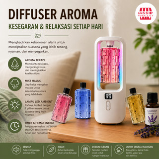 Mesin Aromaterapi Pintar Humidifier Diffuser Aroma Otomatis LED Display Digital 5 Mode Pengharum Ruangan Penyebar Minyak Atsiri