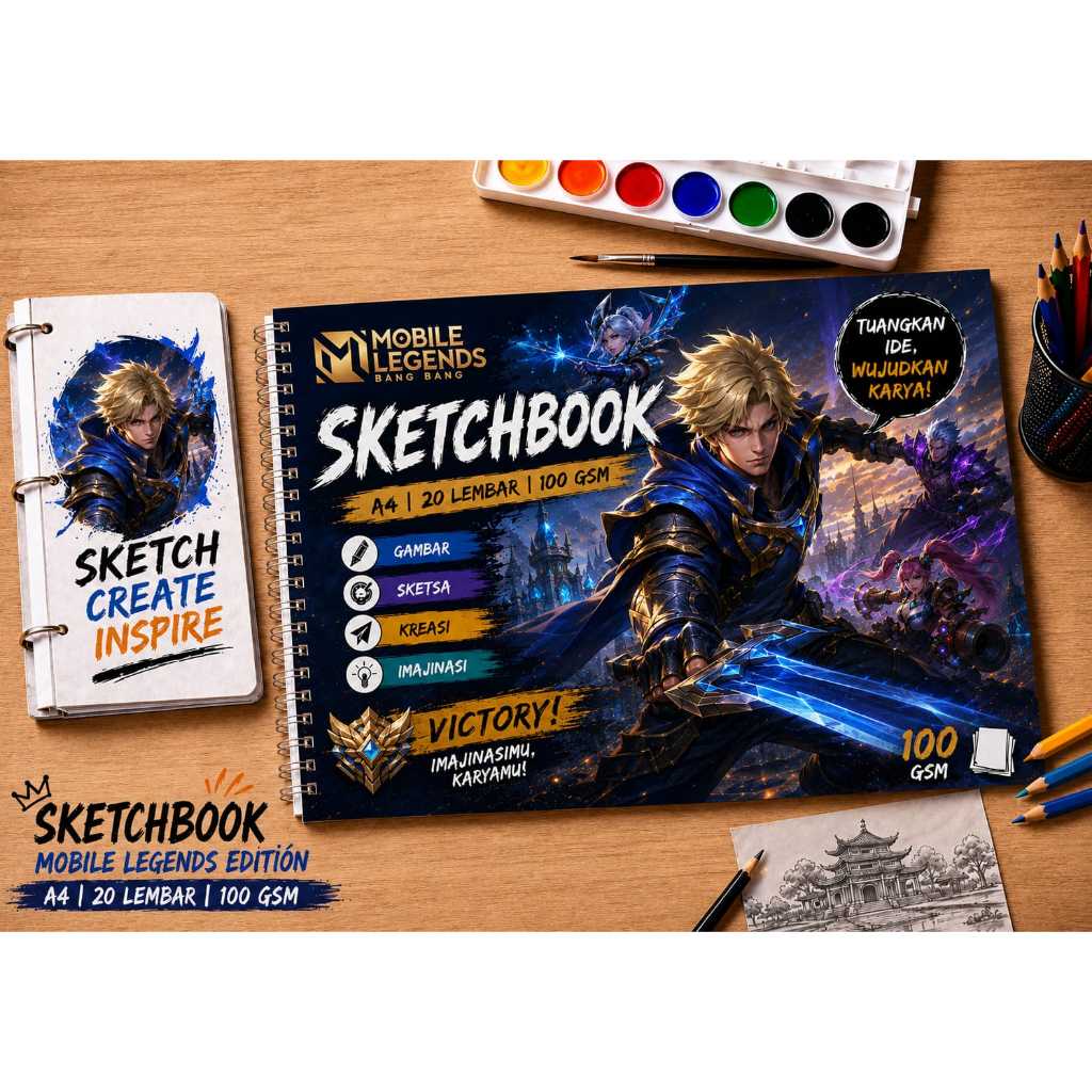 Mobile Legends A4 Sketchbook 20 แผ่น 100 GSM