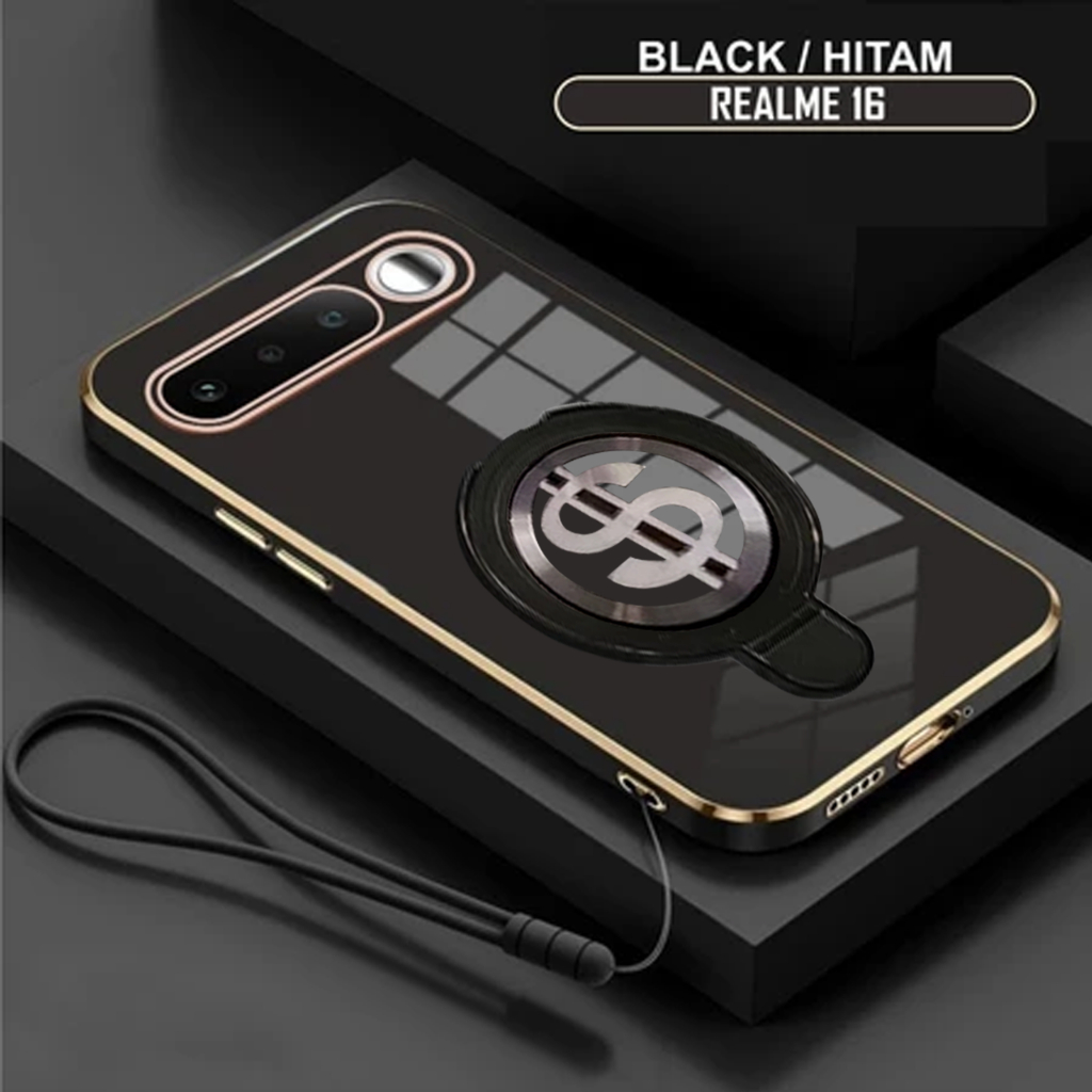 HP REALME 16 16 PRO 5G Plating Dollar Ring Stand เคสชาร์จไร้สาย