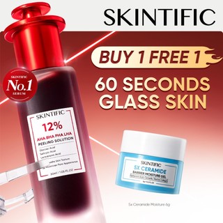SKINTIFIC – 12% Acid Peeling Solution Glowing Serum Essence Eksfoliasi Wajah & Tubuh Cocok untuk Kulit Berjerawat, Komedo, Blackhead & Tekstur Kasar Membantu Mengurangi Jerawat & Komedo, Menghaluskan dan Mencerahkan Kulit & Glowing Anti Acne/ Retinol