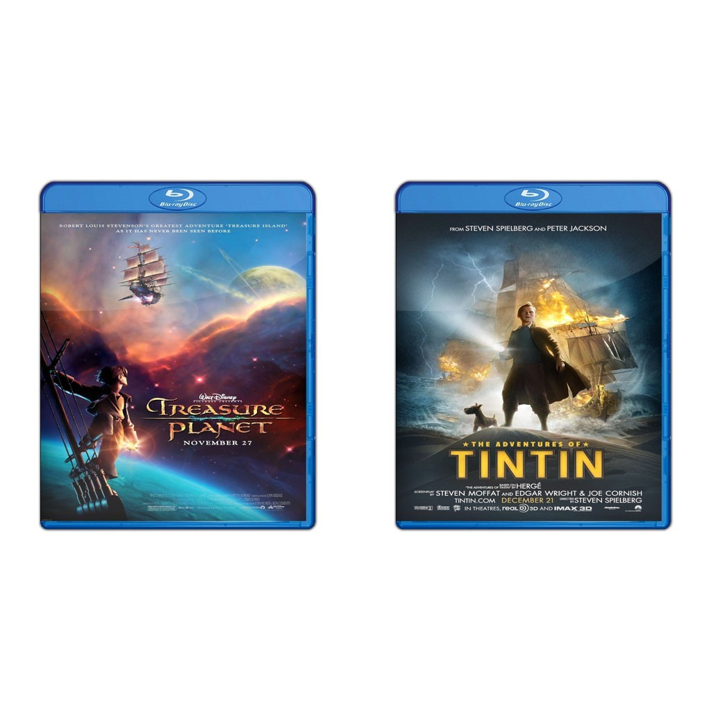 DVD Treasure Planet (2002) + DVD The Adventures Of Tintin (2011)
