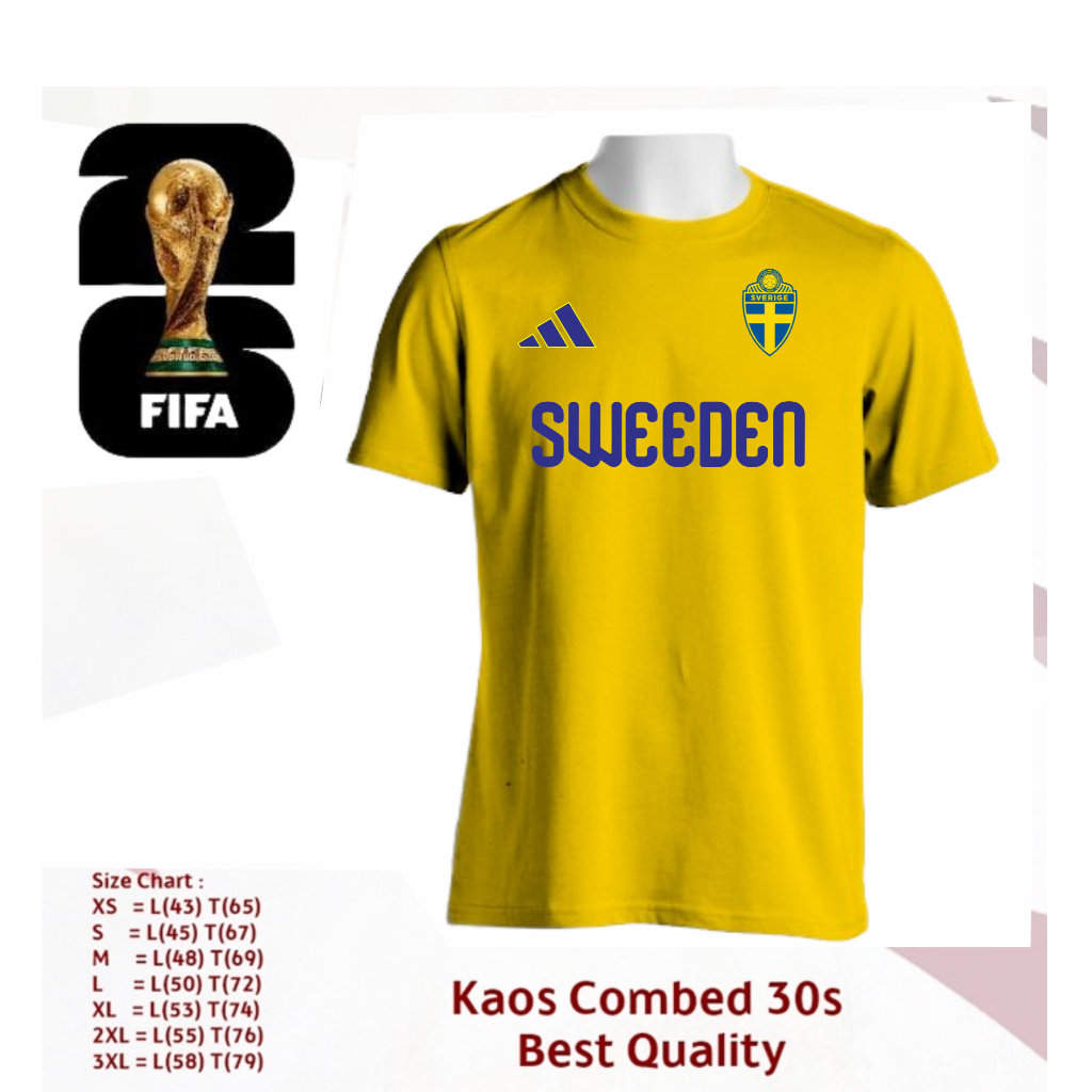 WORLD CUP 2026 SWEDEN SWEDEN HOME COMBED 30s เสื้อยืด