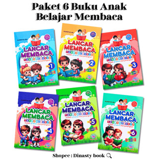 Paket 6 Buku Anak Tk Paud Belajar Lancar Membaca Tanpa Mengeja/Dinasty books