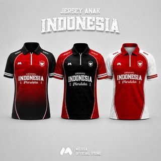 Meissa Kaos Jersey Anak Keluarga Indonesia 17 Agustus DryFit Premium Full Printing Casual Retro Vintage Unisex