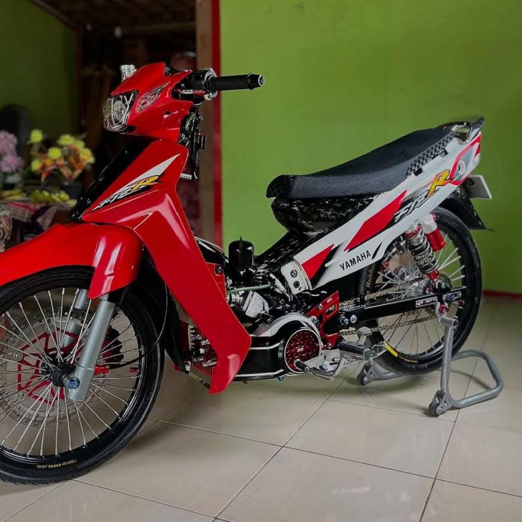 MERAH Striping Lis สติกเกอร์มาตรฐานต้นฉบับ Yamaha F1ZR Sporty 2001 สีแดงสีขาว Striping F1zr Ardat 20