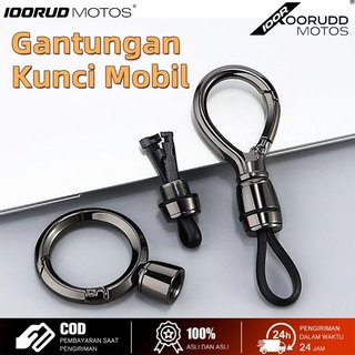 IOORUD Gantungan Kunci Mobil Metal Car Keychain Clip Kulit Gantungan Kunci Motor Mobil Aksesori