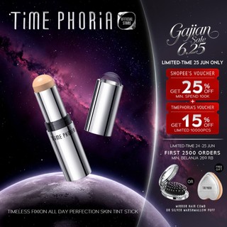 [New! Foundation Stick]-TIME PHORIA TIMELESS FIXION ALL DAY PERFECTION SKIN TINT STICK 10G Tahan Lama 8H STAY FLAWLESS SOFT MATTE FINISH Full Coverage Refill Cushion Concealer Highlighter Contour  Blush SKINCARE-INFUSED Makeup TimePhoria
