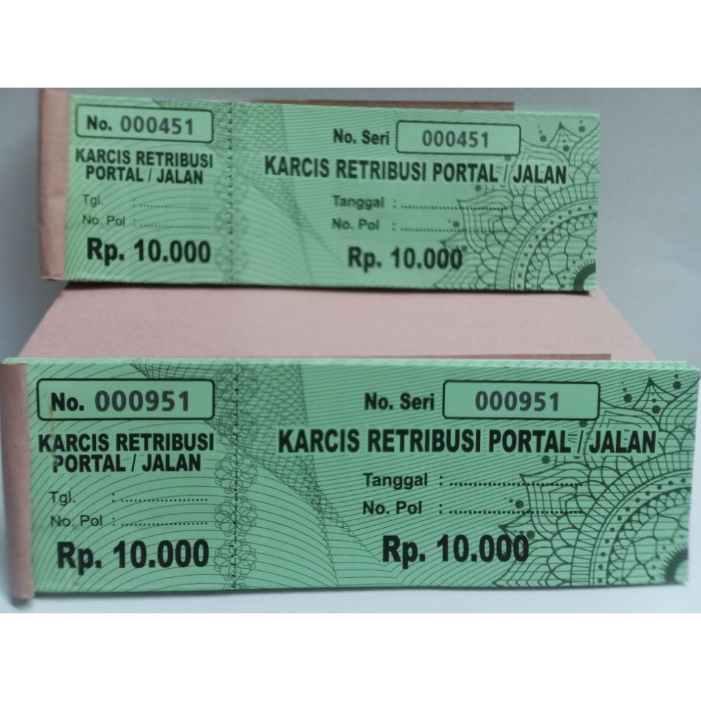 รถถนนแบบพกพา TICKETS/MOTORCYCLE CAR PARKING TICKETS 5 THOUSAND, 10 อัน
