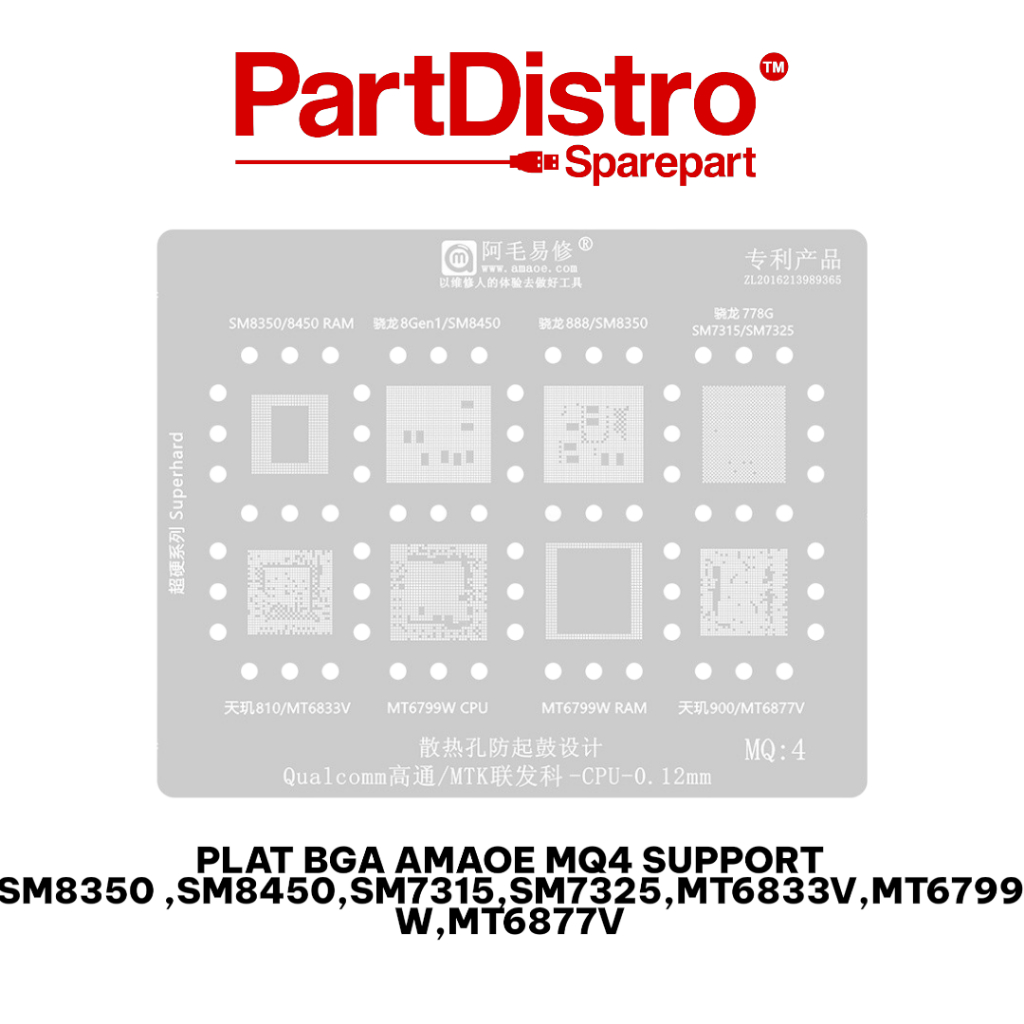 AMAOE MQ4 IC MOLDING PLATE / AMAOE MQ4 BGA PLATE SUPPORT SM8350,SM8450,SM7315,MT7325,MT6833V,MT6799W