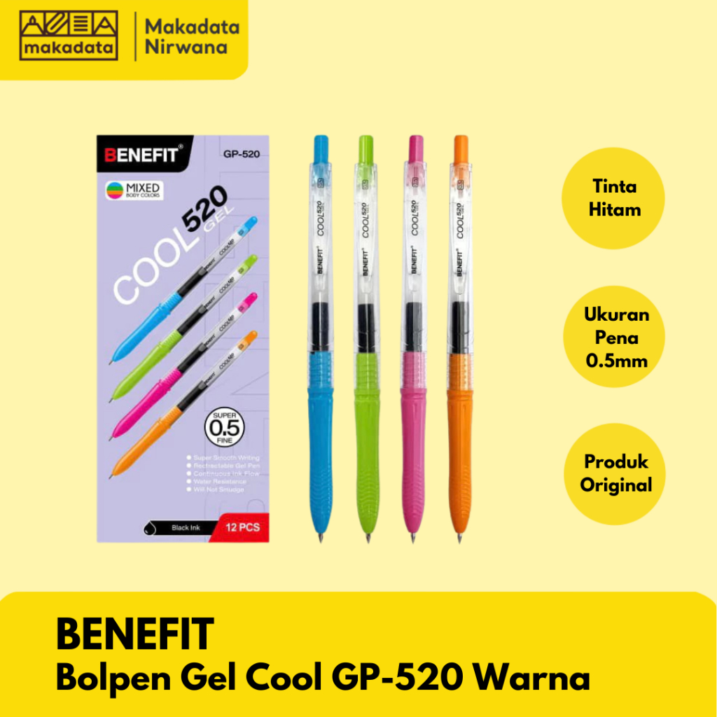 BENEFIT BALLPEN/BULLPOINT/PEN GP-520 COLOR (1 แพ็ค)